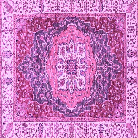 Ahgly Company Indoor Square Oriental Purple Modern Area Rugs, 6' Square