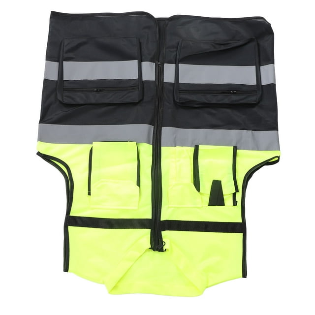 Gilet Réfléchissant Haute Visibilité Gilet Réfléchissant Classe 2 Gilet de Sécurité avec Bandes Réfléchissantes pour Commande de Circulation Chantier