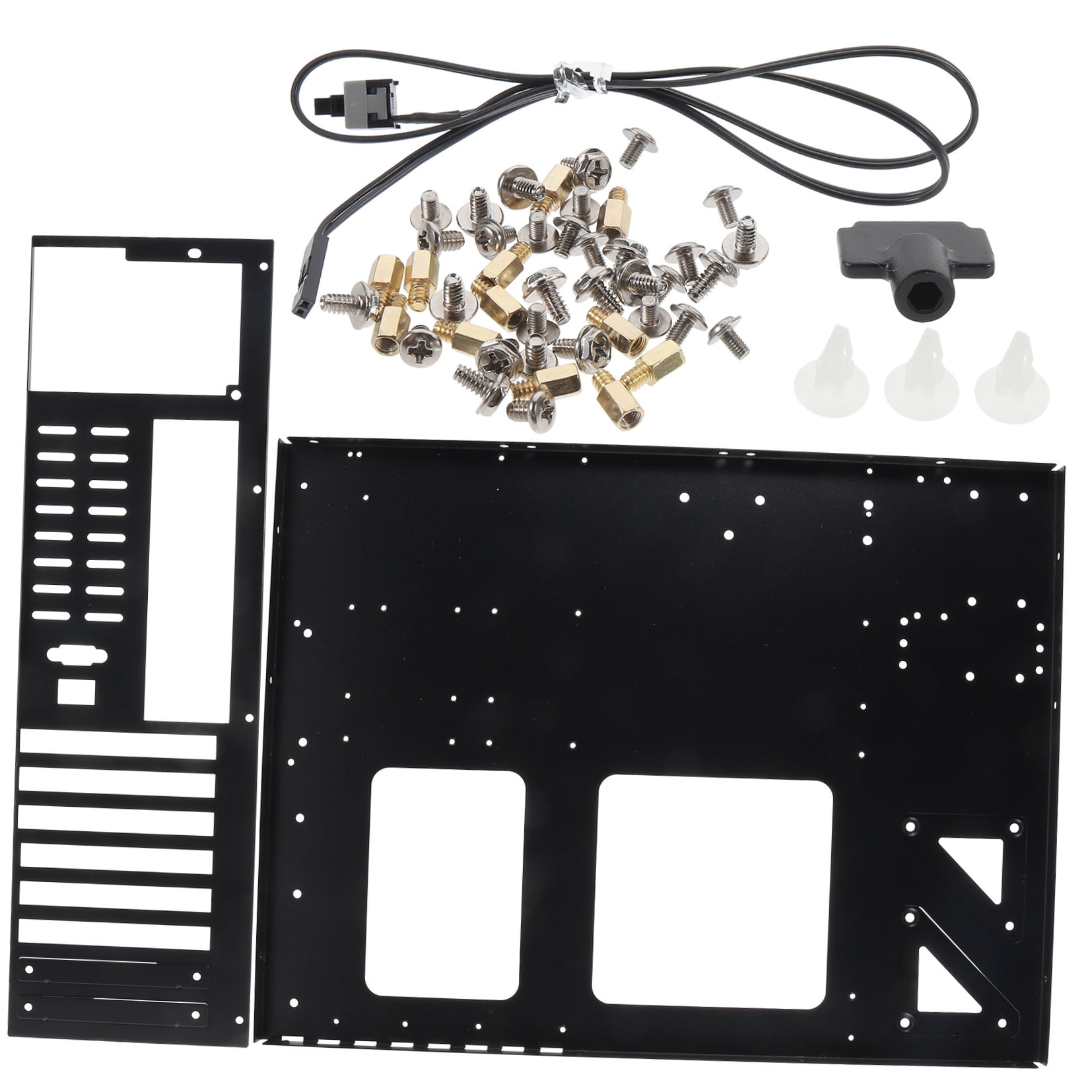 OUNONA Black Steel Computer Motherboard Frame with Enhanced Cooling and Easy Installation for PC Builds and Upgrades