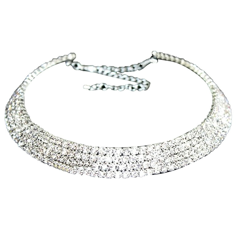 meidi Sexy Crystal Choker Necklace Rhinestone Statement Choker Necklace