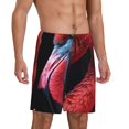 thumbnail image 2 of Goofa Closeup Red Flamingo Portrait Pattern Men's Pajama Short Sleep Shorts Soft Comfortable Breathable Pajamas Shorts with Pockets-Large, 2 of 6