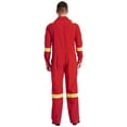 thumbnail image 4 of Jowowha Men's Work Coveralls One Piece Reflective Mechanics Overalls Workwear with Multi Pockets Red XL, 4 of 7
