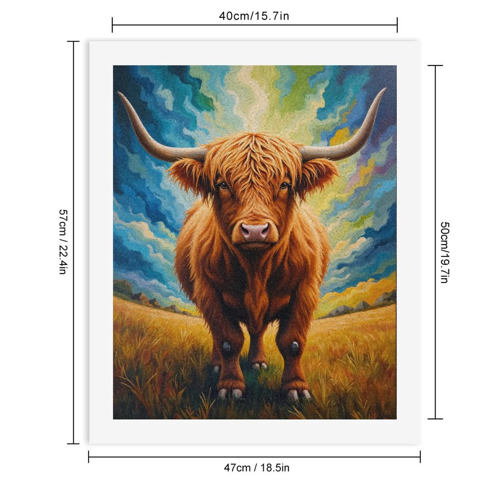 Paint by Numbers Kit for Adults, Brown Animal Colorful Background Paint by Numbers, Easy Paint by Numbers Kit for Adults Beginner, DIY Adult Paint by Number Kits on Canvas, Home Decor