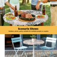 thumbnail image 6 of Elastic Fitted Round Tablecloth, Coral Pink Grey Coastal Waterproof Stretch Table Cover for 55"-60" Tables, Summer Beach Starfish Coral Nautical Rustic Washable Outdoor Tablecloths for Patio, Camping, 6 of 9