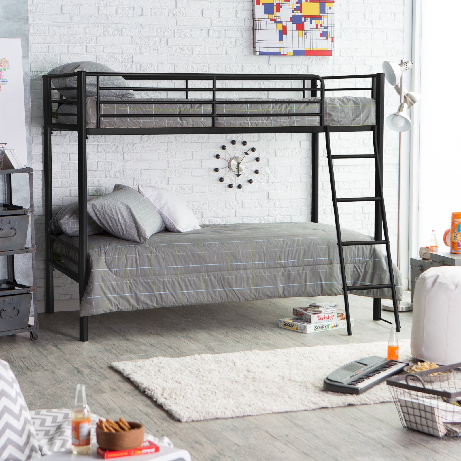 Duro Chicago Twin Over Bunk Bed Black Com