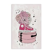 Stupell Industries Pink Glam Sneaker Florals Fashion Painting Wrapped Canvas Art Print Wall Art, 24 x 36