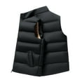 thumbnail image 6 of Men's Winter Warm Thicken Vest Sleeveless Stand Collar Zipper Pockets Waistcoat Outwear Black L, 6 of 6