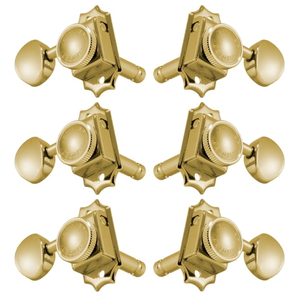 Machine Heads Grover 533G Locking Dlx Gold Metal 3+3 (6)