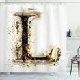thumbnail image 1 of Ambesonne Letter L Shower Curtain, Letter Capital L Art, 69"Wx84"L, Orange Black Tan, 1 of 3