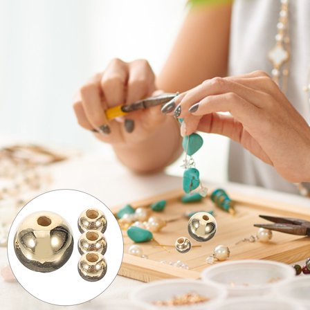 ELAYARD Small Beads for Bracelets Making Golden 2 Bags Craft Enthusiasts