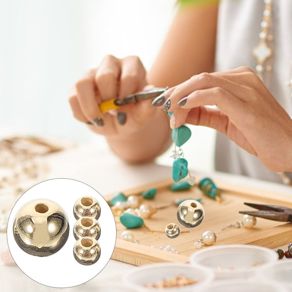 ELAYARD Small Beads for Bracelets Making Golden 2 Bags Craft Enthusiasts