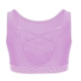 thumbnail image 5 of Sholeno Kids Girls Sparkle Sports Bra Criss Cross Back Gymnastics Yoga Tank Vest Ballet Dance Tops Bralette Light Purple 6, 5 of 6