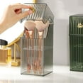 thumbnail image 4 of EARKITY Makeup Brush Holder with Lid, Dustproof Cosmetics Make up Brush Organizer Storage, Desktop Makeup Organizer Box With Clear Cover For Vanity and Bathroom and Bedroom, 4 of 4