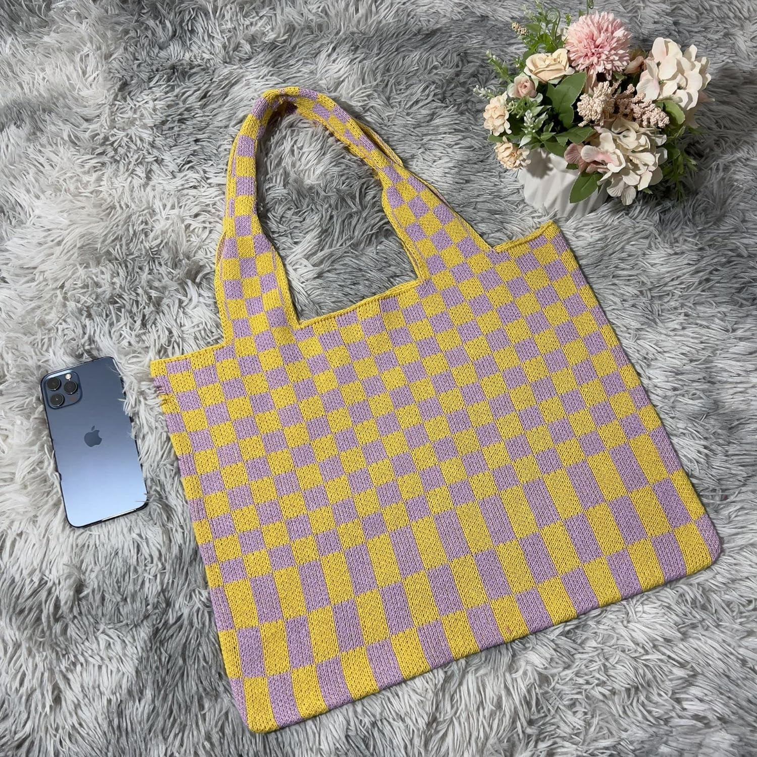 Kukuzhu Y2k Aesthetic Tote Bag Aesthetic Y2k Bag Crochet Tote Bag Aesthetic Tote Bags Aesthetic Y2k Purse