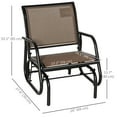 thumbnail image 3 of Outsunny Patio Glider, Metal Frame Outdoor Glider Swing Chair, Brown, 3 of 10