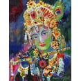 thumbnail image 2 of Wallich, Richard 12x14 Black Ornate Wood Framed with Double Matting Museum Art Print Titled - Krishna, 2 of 4