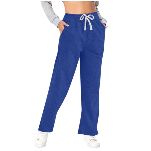 Women Oversized Wide Leg Lightweight Pants Sweatpants Elastic Drawstring Straight Leg Sweatpants Low Waisted Baggy Pants With Pockets
