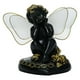thumbnail image 2 of Estatua de ángel de resina Yotijar decoración para hogar en miniatura de hadas pintadas interiores exteriores adornos navideños de Querubines sentarse negro, 2 of 7