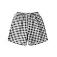 thumbnail image 2 of Women's Plaid Straight Leg High Waist Pocket Shorts, Polyester Loose Casual Short Trousers, Summer Daily Bottoms for Travel Shopping Home | TruHer,Black Free Size, 2 of 5