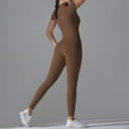 thumbnail image 5 of DHFJKG Womens Yoga Jumpsuits Workout Onesie Summer Gym Short Sleeve Zip Front High Neck Buttery Soft Tummy Control Stylish One-Pieces, 5 of 5