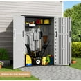 thumbnail image 4 of Outdoor Vertical Storage Shed,57 Cu.ft Outdoor Storage Cabinet Waterproof,Resin Sheds & Outdoor Storage Clearance for Garden,Patio,Backyard,Lockable (Grey), 4 of 7