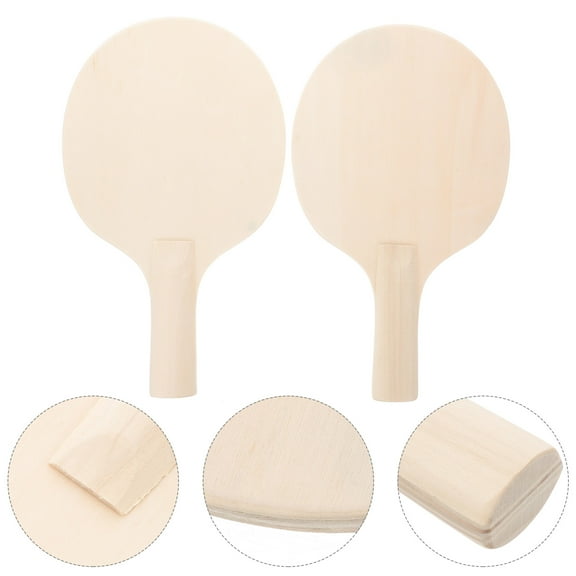 MRLESS 6-Pack Sports Table Tennis Paddles Blank Wooden Rackets for DIY Projects Unpainted with Grips for Crafting and Table Tennis Games