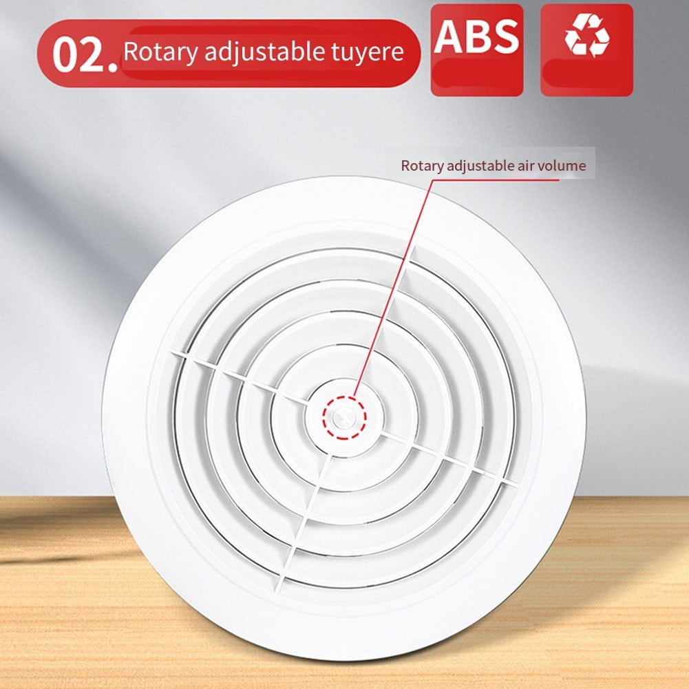 Wodtesl Round Adjustable Air Vent For Wall Ceiling Mounted Indoor Ventilation Grille Vents Cover 75mm/100mm/125mm/150mm/200mm