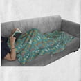 thumbnail image 6 of Fish Soft Flannel Fleece Throw Blanket, Rainbow Colored Composition with Doodle Style Cartoon Animals on Turquoise Backdrop, Cozy Plush for Indoor and Outdoor Use, 60" x 80", Multicolor, by Ambesonne, 6 of 6