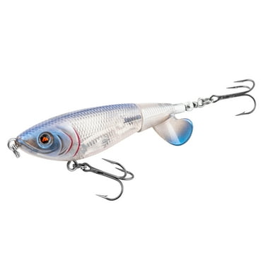 Ozark Trail 3.5" Topwater Prop Bait Fishing Lure for Bass, Pike, and Musky, Soft and Hard Plastic, Ghost Color