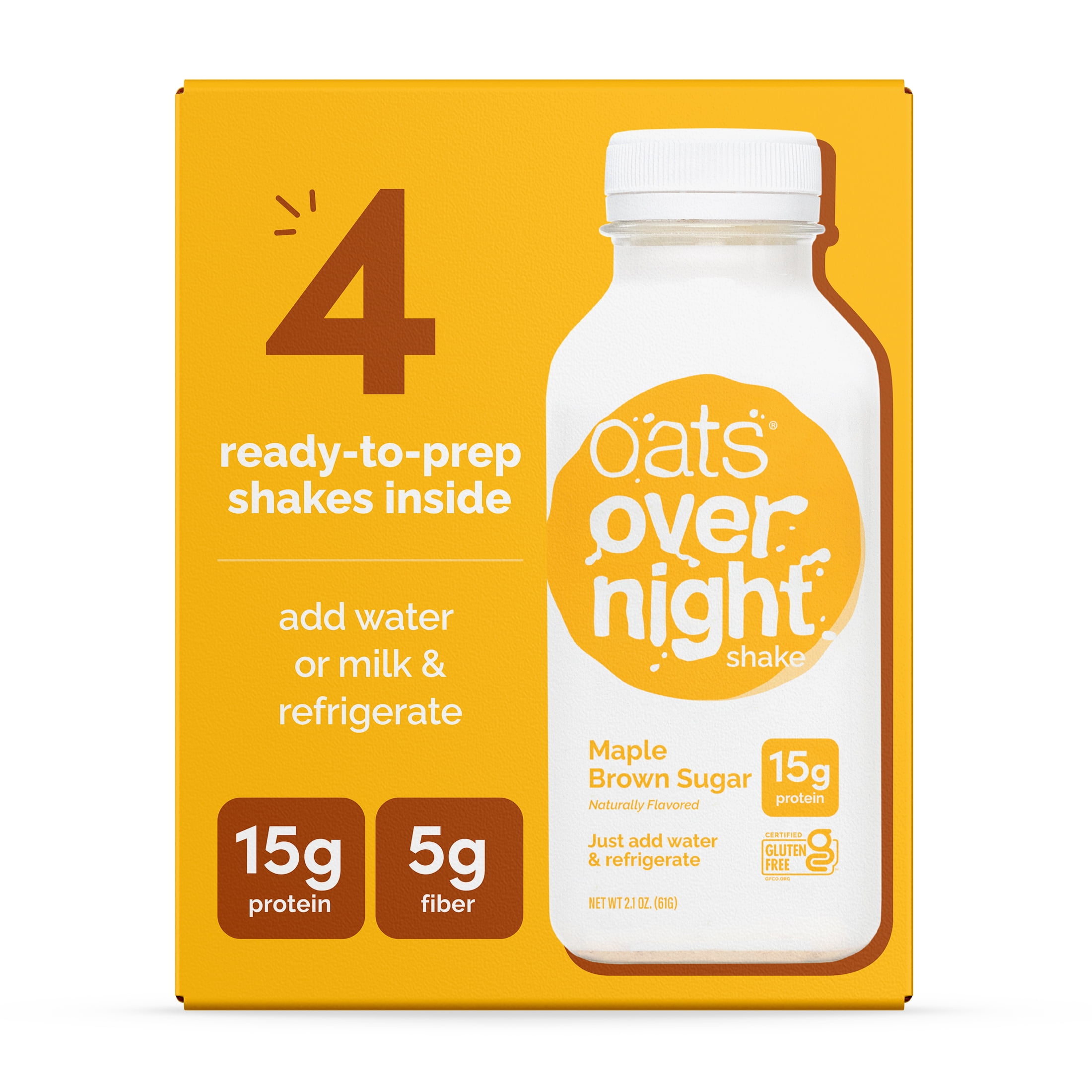 Oats Overnight Maple Brown Sugar Protein Overnight Oatmeal Shake, 4 pack