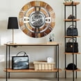thumbnail image 6 of THE GEARS CLOCK Wall Clock with Real Moving Gears EN-LI_ 24 in Round Vintage-Brown, 6 of 10