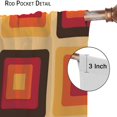 thumbnail image 6 of Geometric 70s Curtains, Abstract Orange Red Yellow Square Vintage 1960s, Bedroom Living Room Kitchen Blackout Curtains\u201842X54 Inch, 6 of 6