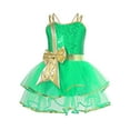 thumbnail image 3 of TiaoBug Girls Christmas Ballet Dance Dress Kids Sequins Straps Ballerina Leotard Dancewear Green 10, 3 of 7