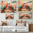 thumbnail image 4 of Designart "Tropical Parrot Pink and Blue Blooms II" Animals Framed Wall Art Decor - Modern Pink Parrot Entryway Framed Wall Art Print, 4 of 6