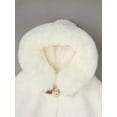 thumbnail image 5 of YONGHS Fleece Hooded Cape for Toddler Baby Girls Faux Fur Warm Coat Princess Winter Tops Jacket Ivory 3-6 Months, 5 of 7