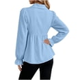 thumbnail image 4 of Tqcoqu Womens Babydoll Peplum Tops Button Up Business Casual Blouse Shirt, Tummy Control Dressy Casual Going Out Blouses,Women's,Size S-XXL, 4 of 6