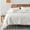 A09-Cream White, variant on Pink Ruffled Quilt Queen Size Stone-Washed Microfiber Lightweight Crinkled Farmhouse Rustic Shabby Chic, 3 Piece Reversible Bedspread Pillow Shams All Season Bedding Set
