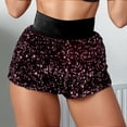 thumbnail image 2 of Sequin Shorts for Women 2026 Summer High Waist Glitter Straight Leg Sparkle Shorts Clubwear Dancewear, 2 of 5