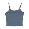 thumbnail image 4 of 2Pack Womens Camisole Crop Tank Tops Sexy Hot Girl Sleeveless Clubwear Going out Bandeau Bras Base Shirts Blue&Wine Small, 4 of 5