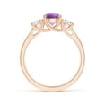 thumbnail image 2 of ANGARA Natural 0.8 Ct. Amethyst with Diamond Classic Ring in 14K Rose Gold for Women (Ring Size: 7), 2 of 9