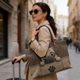 thumbnail image 2 of ZUXONGSY Leather Pug Paw Print Print Tote Handbag for Women Lightweight Handle Handbag Casual Satchel Handbags with Zipper for Excursions Shopping, 2 of 6