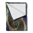 thumbnail image 2 of Fractal Soft Flannel Fleece Throw Blanket, Spiral Digital Background Energy Motion Swirl Modern Illustration, Cozy Plush for Indoor and Outdoor Use, 50" x 60", Green Purple, by Ambesonne, 2 of 5