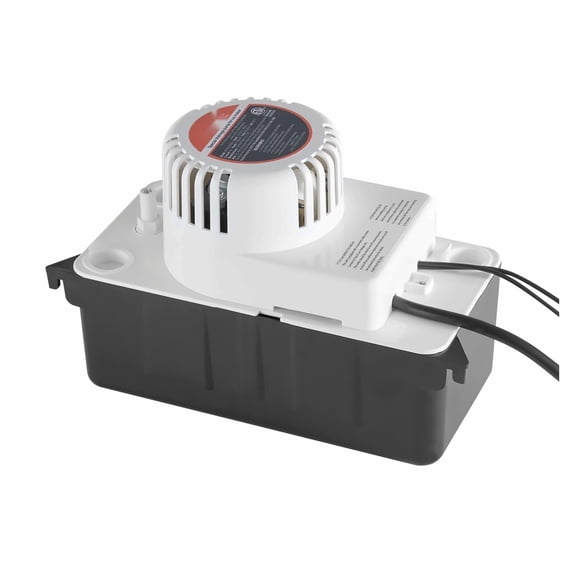 Condensate Pump Automatic 1/50 HP 65GPH - AC Drain Pump for Air Conditioners, Dehumidifiers, Boilers - 15 ft Lift, Float Switch, Thermal Protection