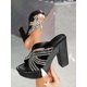 thumbnail image 3 of 2023 Spring/Summer Elegant Black High Heels Sandals For Women With Gorgeous Rhinestones And Waterproof Platform, 3 of 5