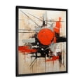 thumbnail image 2 of Designart "Red and White Chaotic Burst II" Abstract Framed Wall Art - Modern Orange Abstract Collages Entryway Framed Wall Art Print, 2 of 6