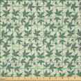 thumbnail image 2 of Ambesonne Autumn Fabric by the Yard Microfiber, Botanical Ivy Leaves Art, 5 Yards, Laurel Green Pale Yellow, 2 of 2