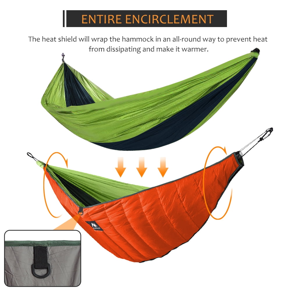 IClover Full Length Hammock Underquilt Camping Hiking Under Quilt Winter Warm Blanket US Orange