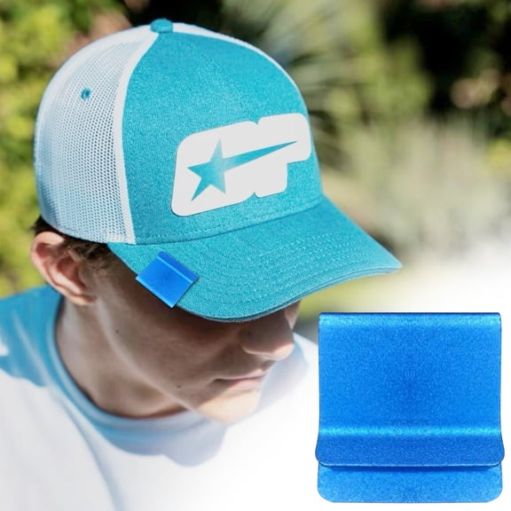 1 Pack Hat Brim Clips,Aluminum Hat Brim Clips for Engraving Custom Hat Accessories (royal blue)