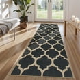 thumbnail image 3 of SUNDEREY 2'x6' Modern Kitchen Rug, 2x6ft Geometric Easy Jute Rug Non Slip Washable Runner Rug for Entryway Indoor, Black Indoor Outdoor Carpet for Hallway Entry Front Door,Black, 3 of 10