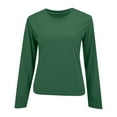 thumbnail image 3 of yunLCZ Women Shirts Women Shirt Short Sleeve Crew Neck Summer Soft Long TshirtsTee Tops Blouse Office Shirts Green XXXL, 3 of 4